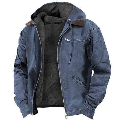 Tailored Men's Winter Coat with Front Closure and Long Sleeves for Cold Weather