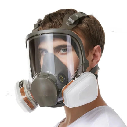 Full Face Respirator with Anti Fog Visor and Replaceable Filter Cartridge