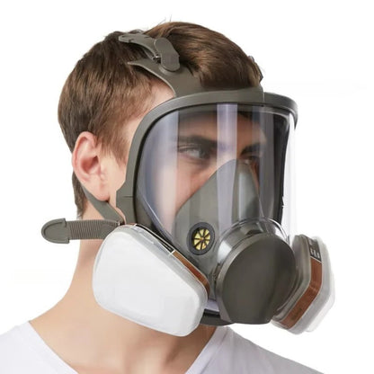 Full Face Respirator with Anti Fog Visor and Replaceable Filter Cartridge