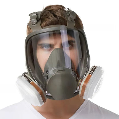 Full Face Respirator with Anti Fog Visor and Replaceable Filter Cartridge