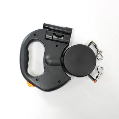 Dual Retractable Dog Leash with 360-Degree Swivel and LED Light
