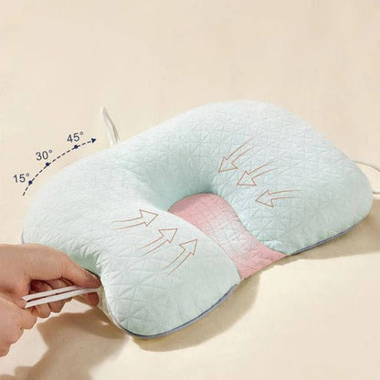 Ergonomic Head Support Pillow for Newborns with Adjustable Strings and Breathable Design