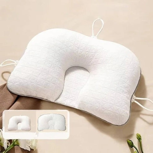 Ergonomic Head Support Pillow for Newborns with Adjustable Strings and Breathable Design