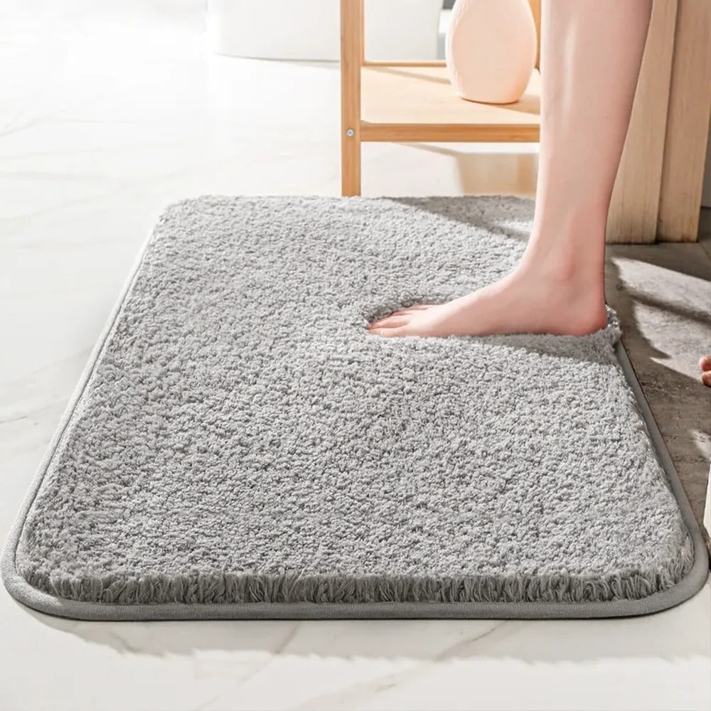 Absorbent Bathroom Rug with Non Slip Backing and Cushioned Pile All Vera Mart