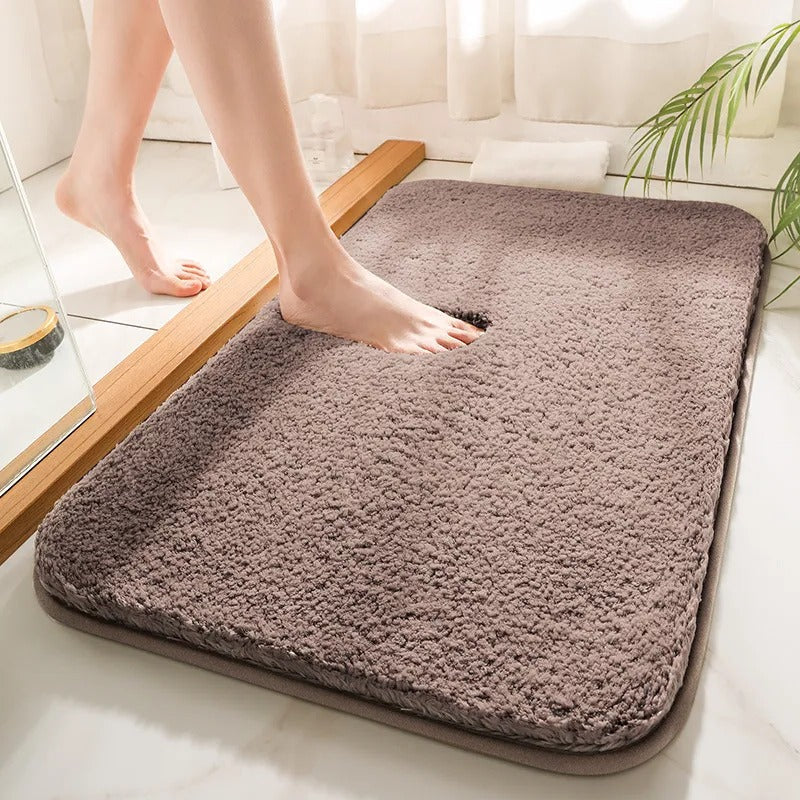 Absorbent Bathroom Rug with Non Slip Backing and Cushioned Pile All Vera Mart