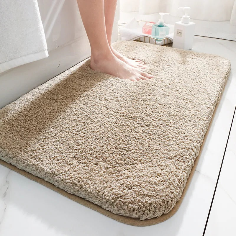 Absorbent Bathroom Rug with Non Slip Backing and Cushioned Pile All Vera Mart