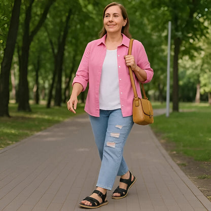 Women's Open Toe Sandals with Arch Support and Shock Absorbing Midsole