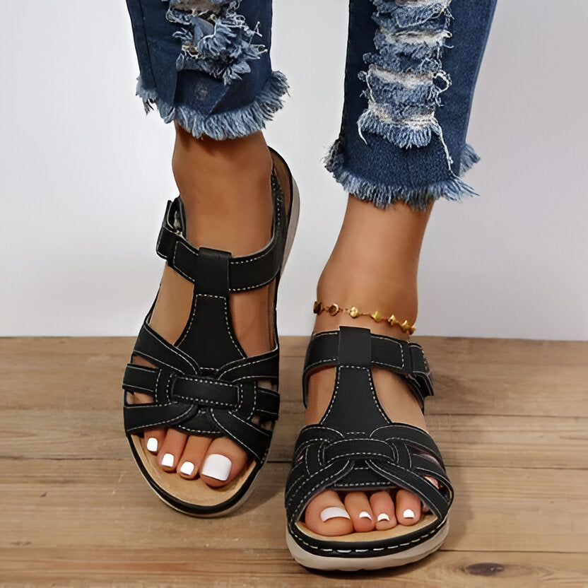 Women's Open Toe Sandals with Arch Support and Shock Absorbing Midsole