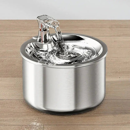 Cat Water Fountain with Stainless Steel Basin and Motion Sensor, Filter Included, 2L All Vera Mart