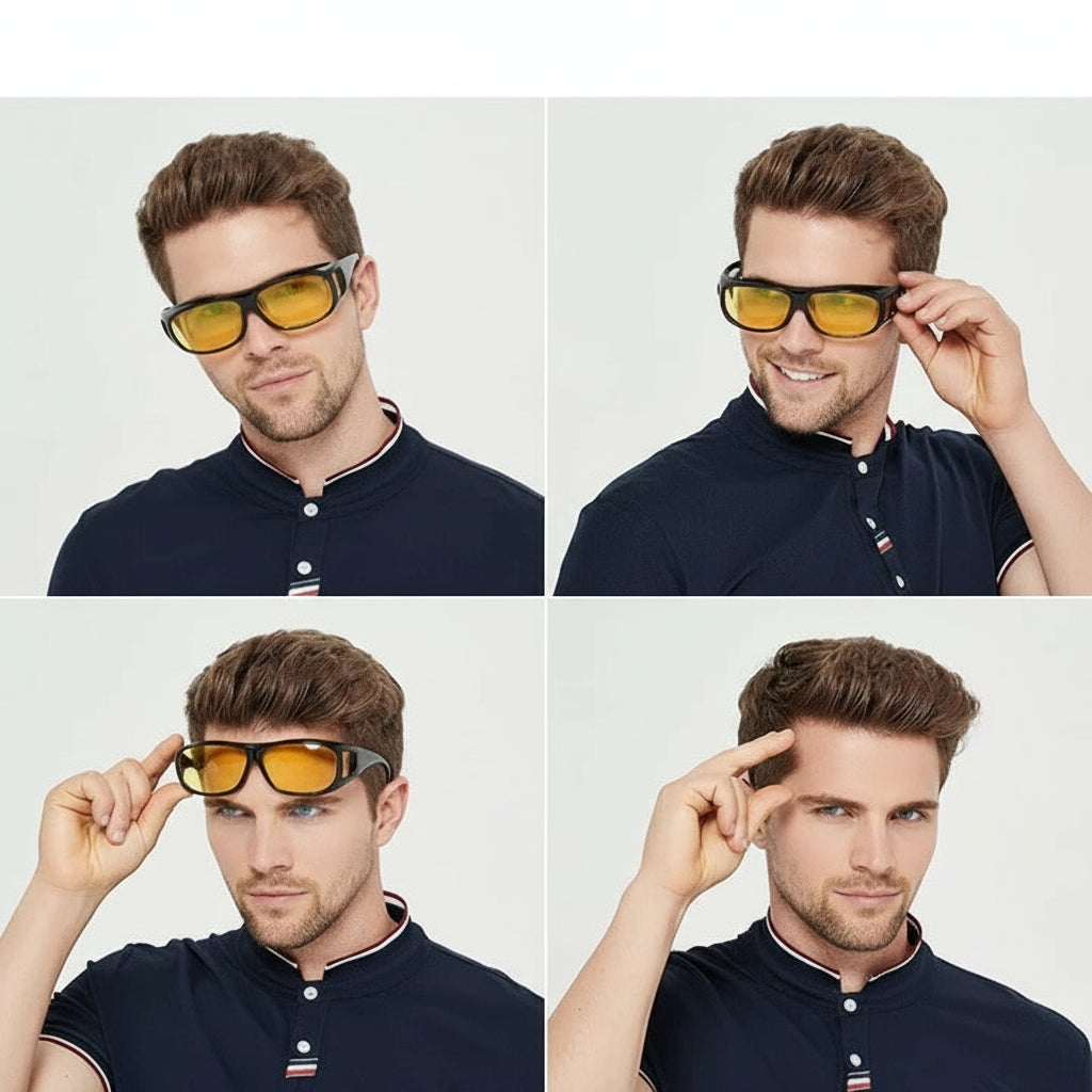Yellow Tint Night Driving Glasses with Anti Reflective Lenses and UV400 Protection