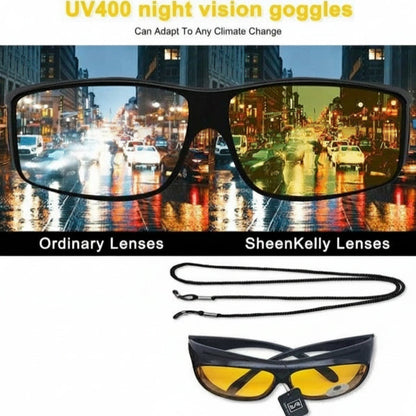 Yellow Tint Night Driving Glasses with Anti Reflective Lenses and UV400 Protection