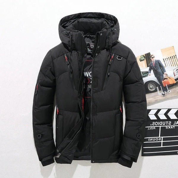 Insulated Winter Coat with Removable Hood and Full Zip Closure