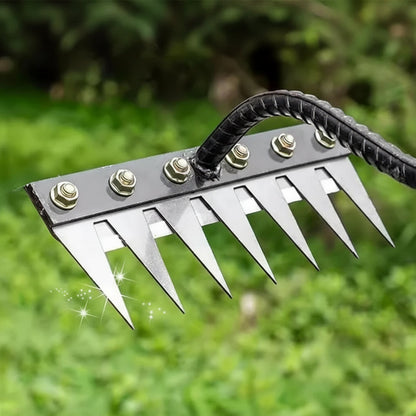 Carbon Steel Weeding Rake Head with Soft Grip and Multiple Tooth Options