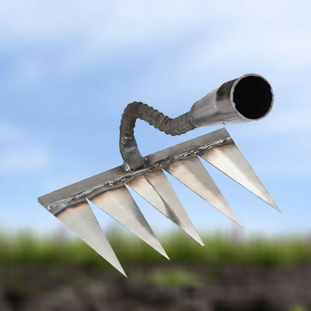 Carbon Steel Weeding Rake Head with Soft Grip and Multiple Tooth Options