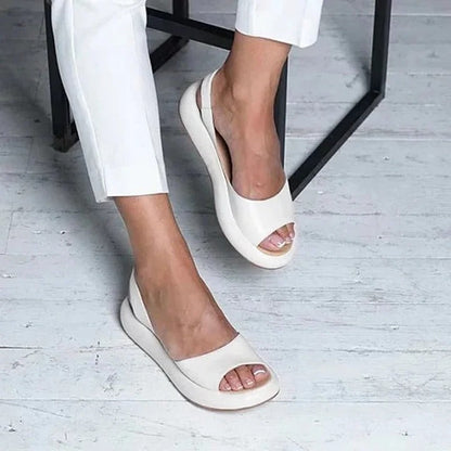 Women's Open Toe Sandals with Elastic Band and Cushioned Footbed