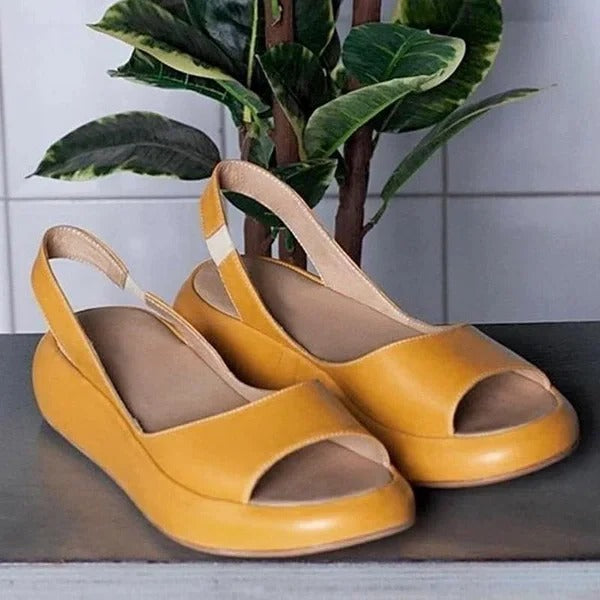 Women's Open Toe Sandals with Elastic Band and Cushioned Footbed
