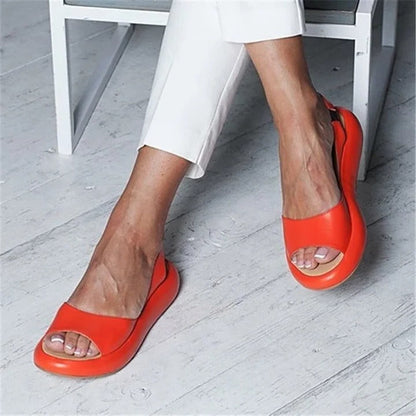 Women's Open Toe Sandals with Elastic Band and Cushioned Footbed