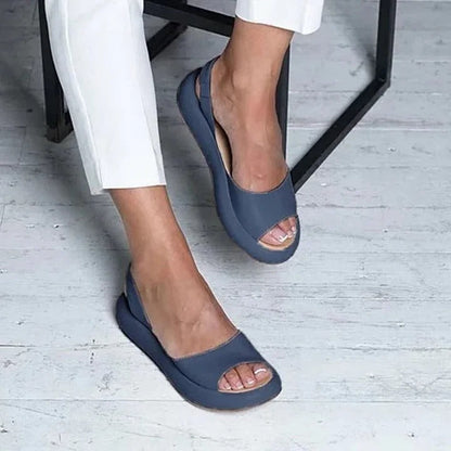 Women's Open Toe Sandals with Elastic Band and Cushioned Footbed