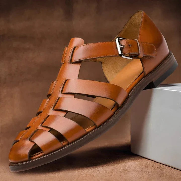 Adjustable Buckle Strap Sandals for Men with Structured Footbed Support