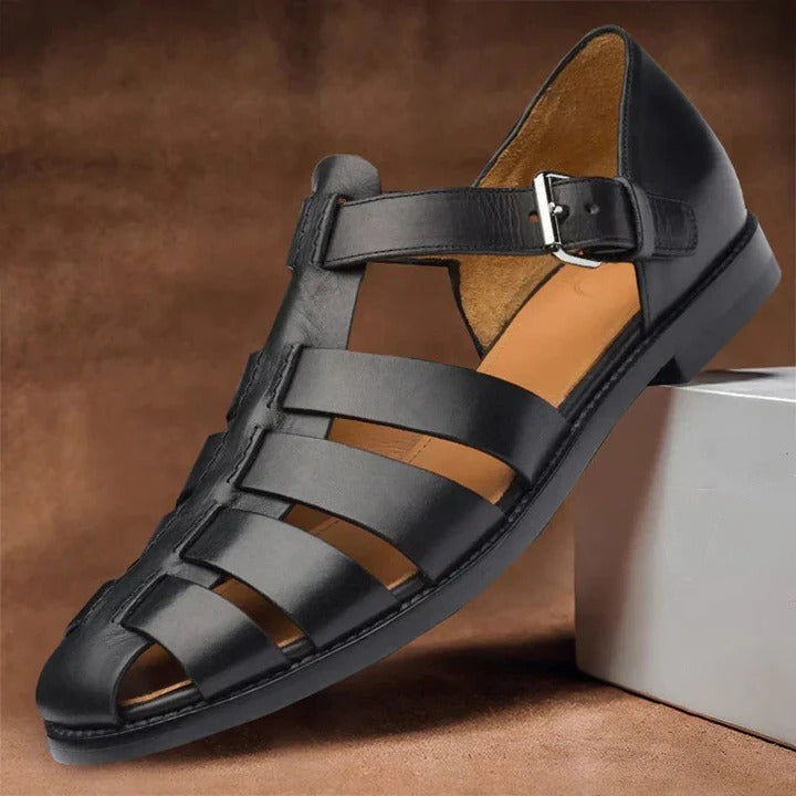 Adjustable Buckle Strap Sandals for Men with Structured Footbed Support