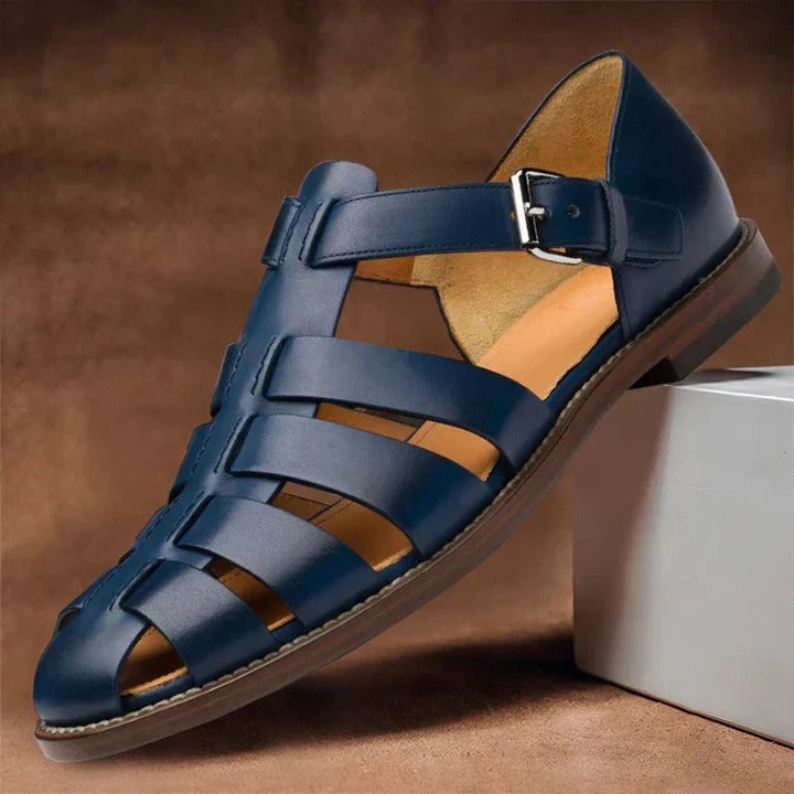 Adjustable Buckle Strap Sandals for Men with Structured Footbed Support