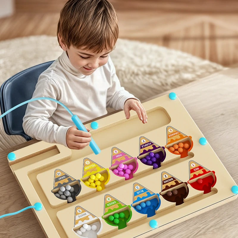 Magnetic Bead Maze Toy with Pen for Ages 3 and Up, Travel Ready
