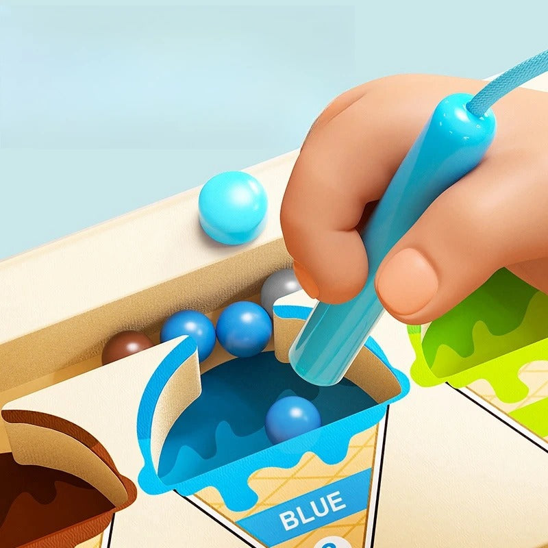 Magnetic Bead Maze Toy with Pen for Ages 3 and Up, Travel Ready
