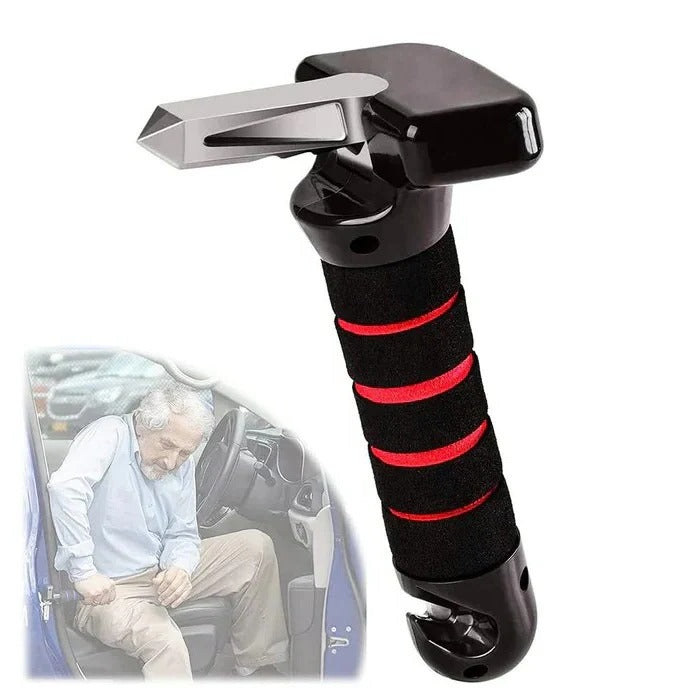 Vehicle Door Assist Handle with Window Breaker, Seatbelt Cutter, 330lb Capacity