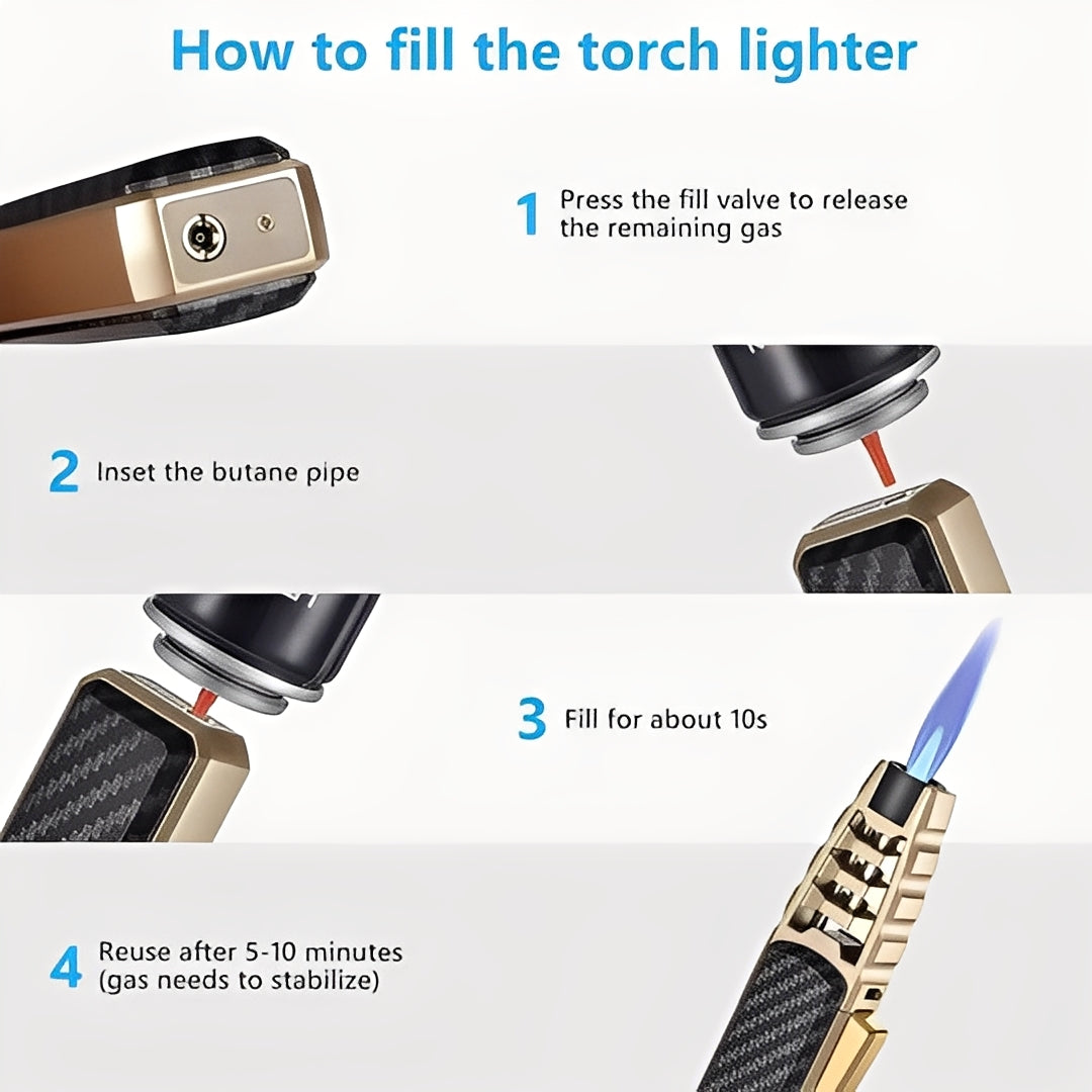 Butane Torch with Triple Flame and Adjustable Heat Control for Caramelizing