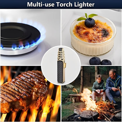 Butane Torch with Triple Flame and Adjustable Heat Control for Caramelizing