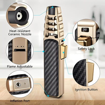 Butane Torch with Triple Flame and Adjustable Heat Control for Caramelizing