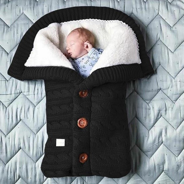 Baby Blanket with Fleece Interior and Knitted Linen Exterior, Stroller Cover