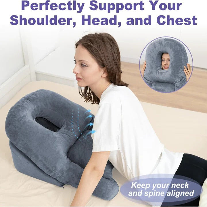 Face Down Recovery Pillow with Memory Foam and Adjustable Airflow Gap, 27.5 Inches