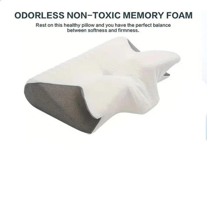 Butterfly Memory Foam Pillow with Neck Support and Breathable Cover, Standard Size