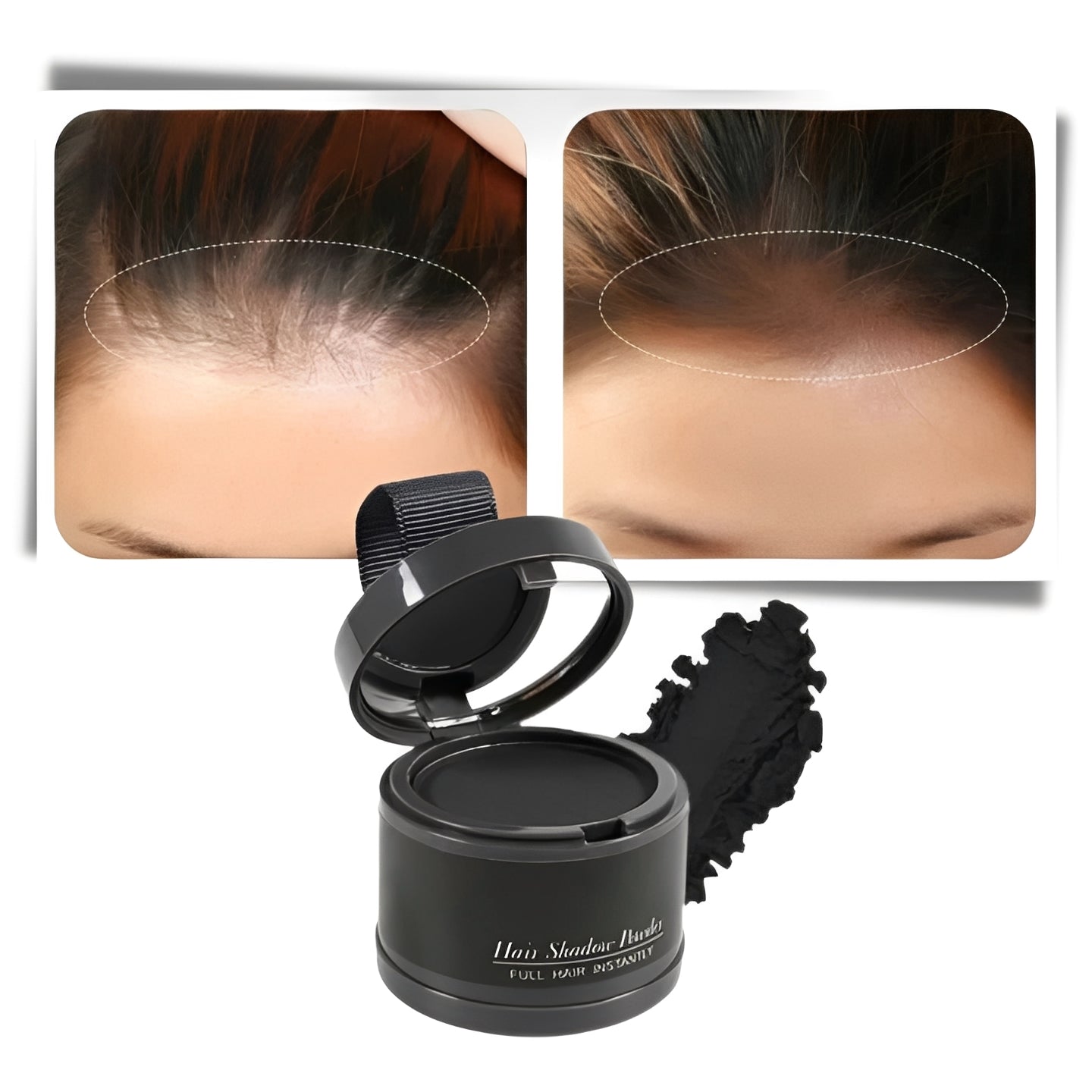 Hairline Concealer Powder with Sponge Applicator and Built-in Mirror, Water Resistant All Vera Mart