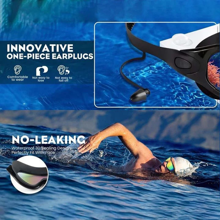 Swim Goggles with Anti-Fog Coating and Wide View Frame, Adjustable Silicone Seals All Vera Mart