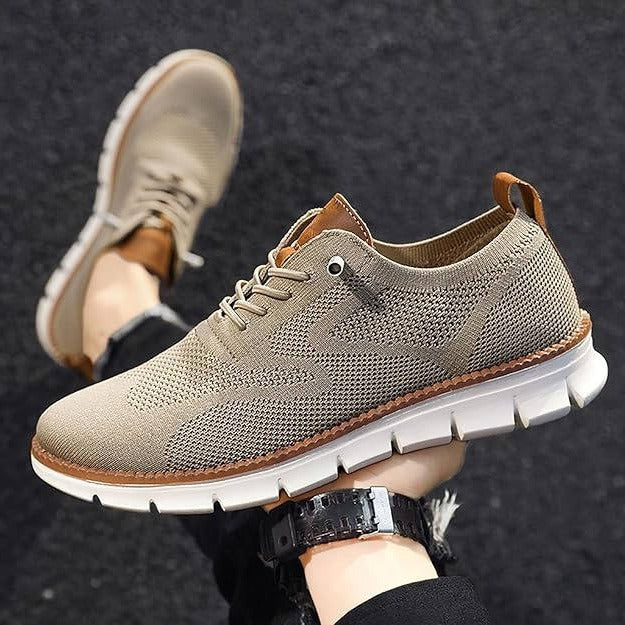 Orthopedic Slip-On Dress Shoe with Wide Toe Box and Elastic Collar