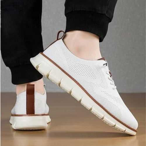Orthopedic Slip-On Dress Shoe with Wide Toe Box and Elastic Collar