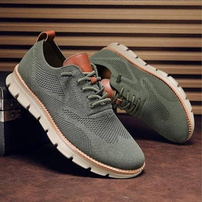 Orthopedic Slip-On Dress Shoe with Wide Toe Box and Elastic Collar