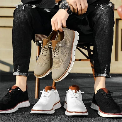 Orthopedic Slip-On Dress Shoe with Wide Toe Box and Elastic Collar