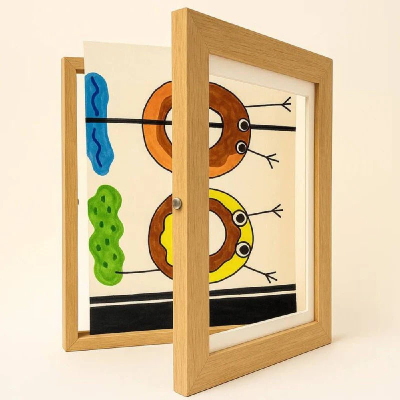 A4 Magnetic Display Frame for Rotating Artwork with 150-Page Storage