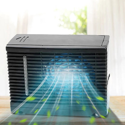 Evaporative Car Air Cooler with Transparent Water Tank and Dashboard Mount