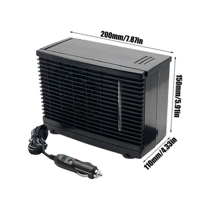 Evaporative Car Air Cooler with Transparent Water Tank and Dashboard Mount
