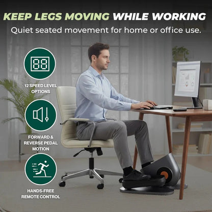 Under Desk Elliptical with 12 Speed Settings and LCD Display, Remote Controlled