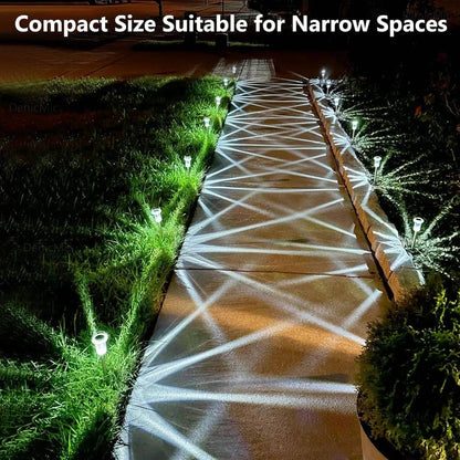 Solar Pathway Light with Snowflake Pattern and Cool White LED, Pack of 10