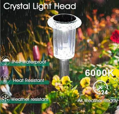 Solar Pathway Light with Snowflake Pattern and Cool White LED, Pack of 10
