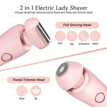 Cordless Electric Shaver with Dual Head and Three Layer Floating Blades for Women
