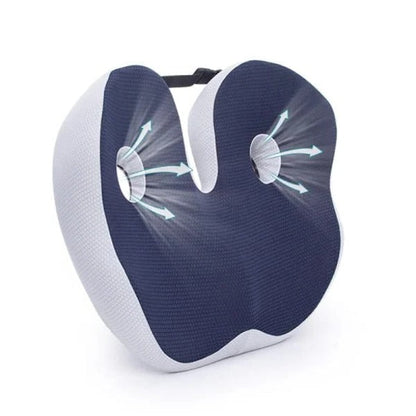 Ergonomic Seat Cushion with Memory Foam and Adjustable Straps for Office, Car and Wheelchair Use
