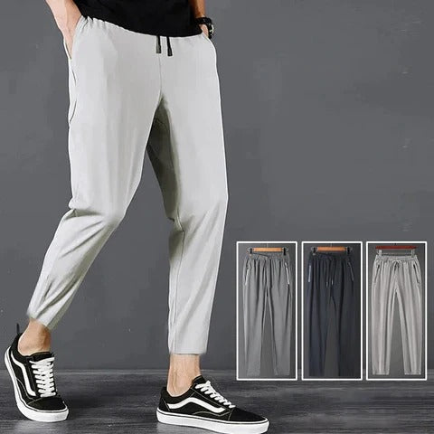 Men's Tapered Hiking Pants with Stretch Fabric and Adjustable Drawstring, Multiple Utility Pockets