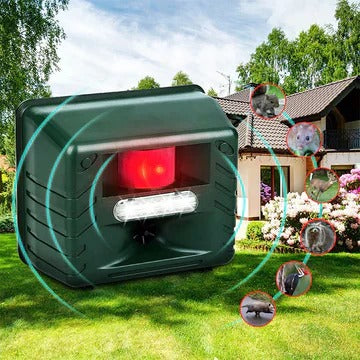 Motion Activated Ultrasonic Repeller with Solar Power and 70 Foot Detection Range